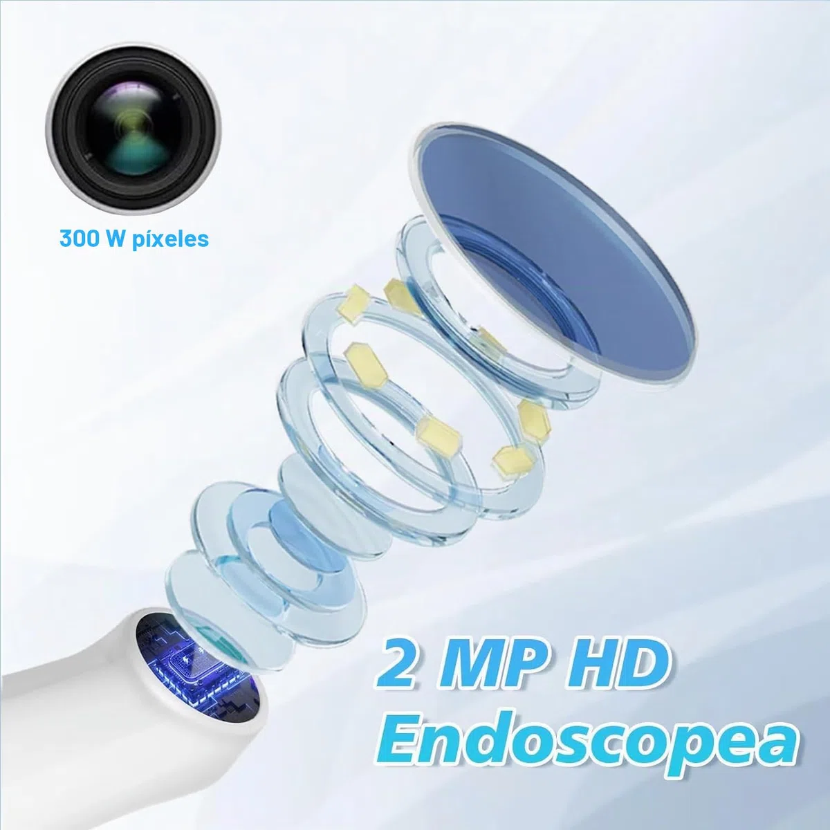 Endoscopio, cámara Oral HD 1920P, vídeo de inspección de Dientes de Animales, cámara intraoral con 8 Luces LED Ajustables, Compatible con Android e iOS, iPhone, (For USB-C and Lightning)