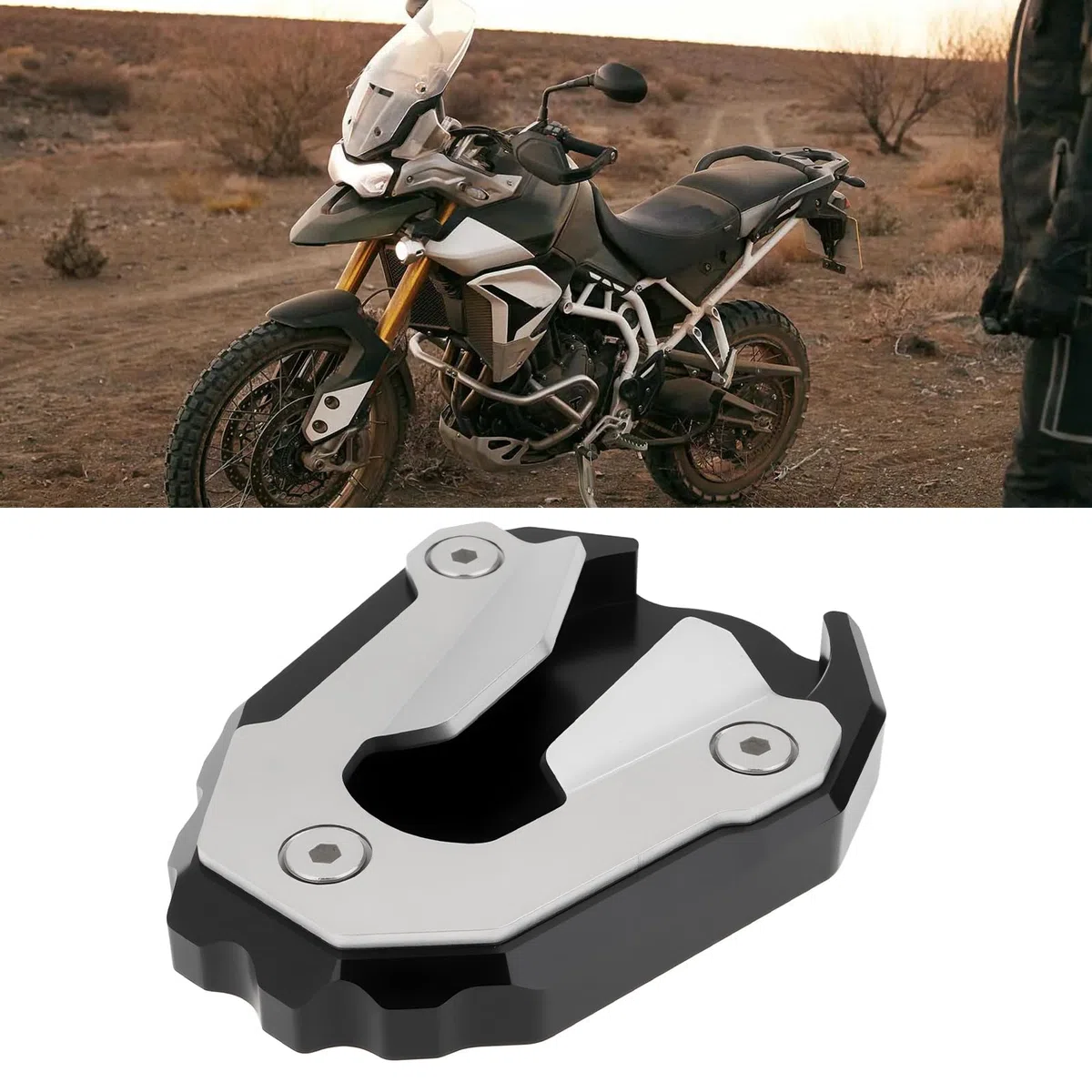 ECSiNG Almohadilla de Soporte Lateral Ampliable Compatible con Triumph Tiger 900 Rally Pro 2021-2025