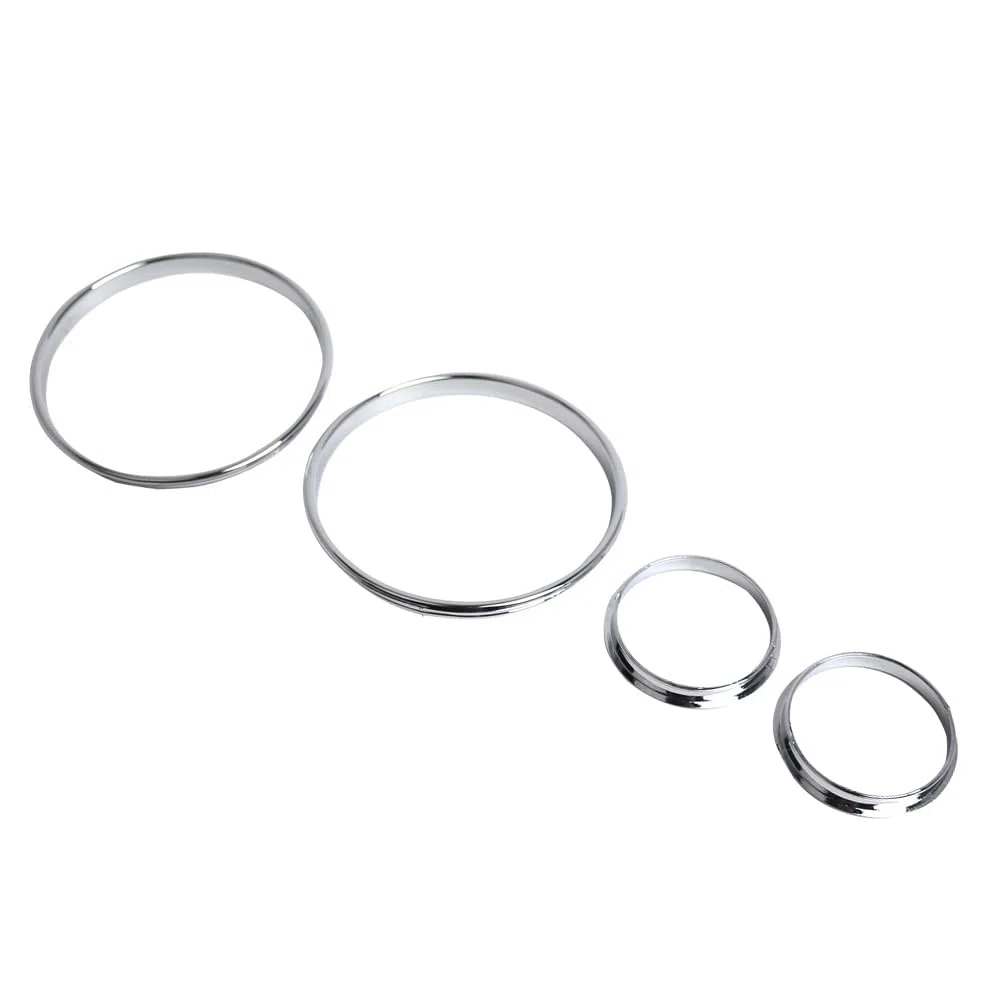 Riloer Bisel de los anillos del indicador del velocímetro, anillo cromado para velocímetro, 4 piezas de anillos de velocímetro para instrumentos compatibles con BMW E39 5 Series 1995-2004 E38 7 Series