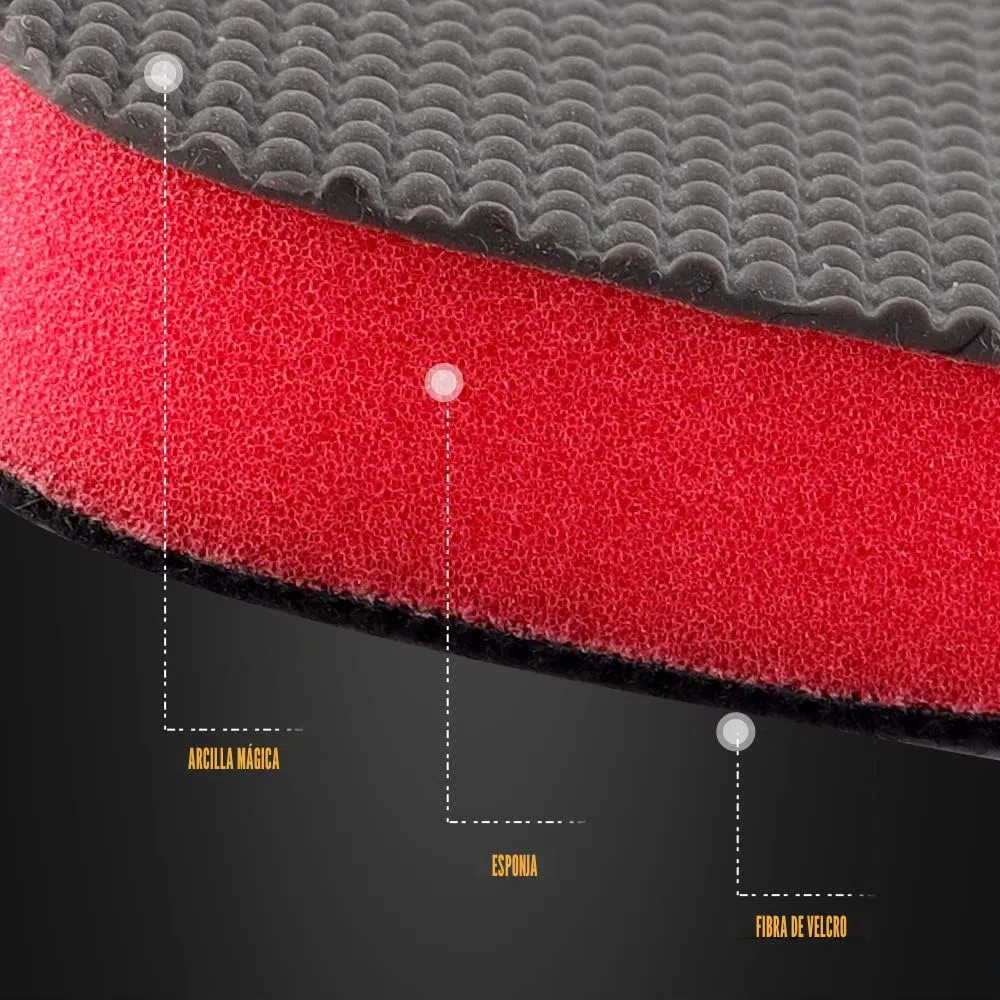SPTA Clay Bar Pad, 1 Disco Clay Bar de 150 mm y 1 aplicador Manual de 150 mm, para Limpieza Magic Car Pad Limpieza, Reutilizable y Lavable