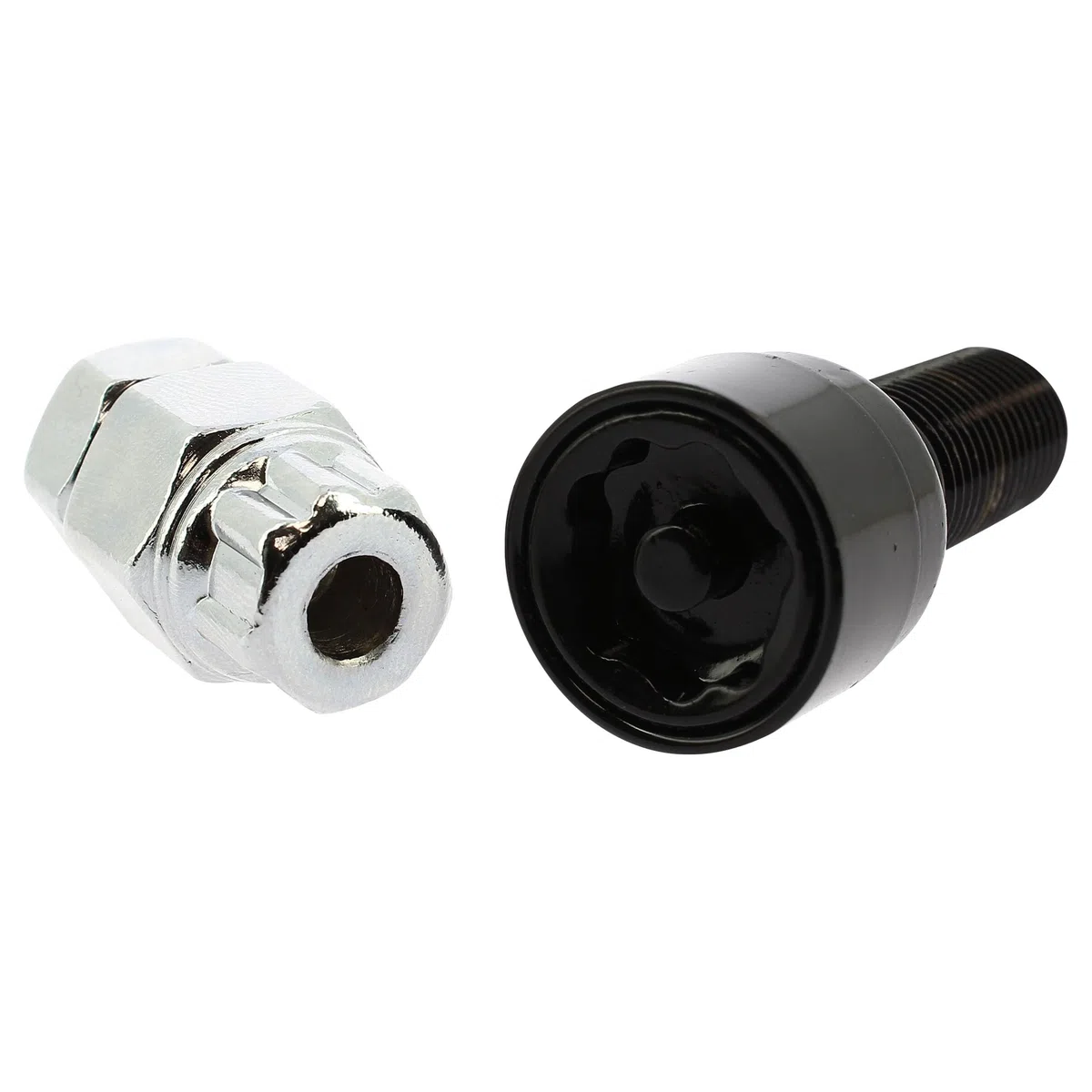 S SUMEX Juego de 4 Tornillos Antirrobo Premium de 14x1.50 L28 Acerados con Cabeza Rotativa Anti Mordazas con 2 Llave de Tulipa con 7 Puntas Redondas Color Negro