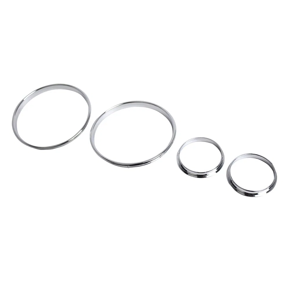 Riloer Bisel de los anillos del indicador del velocímetro, anillo cromado para velocímetro, 4 piezas de anillos de velocímetro para instrumentos compatibles con BMW E39 5 Series 1995-2004 E38 7 Series