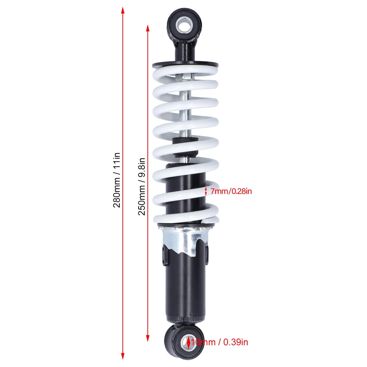 Amortiguador Trasero Universal de 250 Mm (9,8 Pulgadas), Amortiguador de Suspensión de Acero para Motos de Cross, Atv, Karts, Minimotos Eléctricas Y Quads