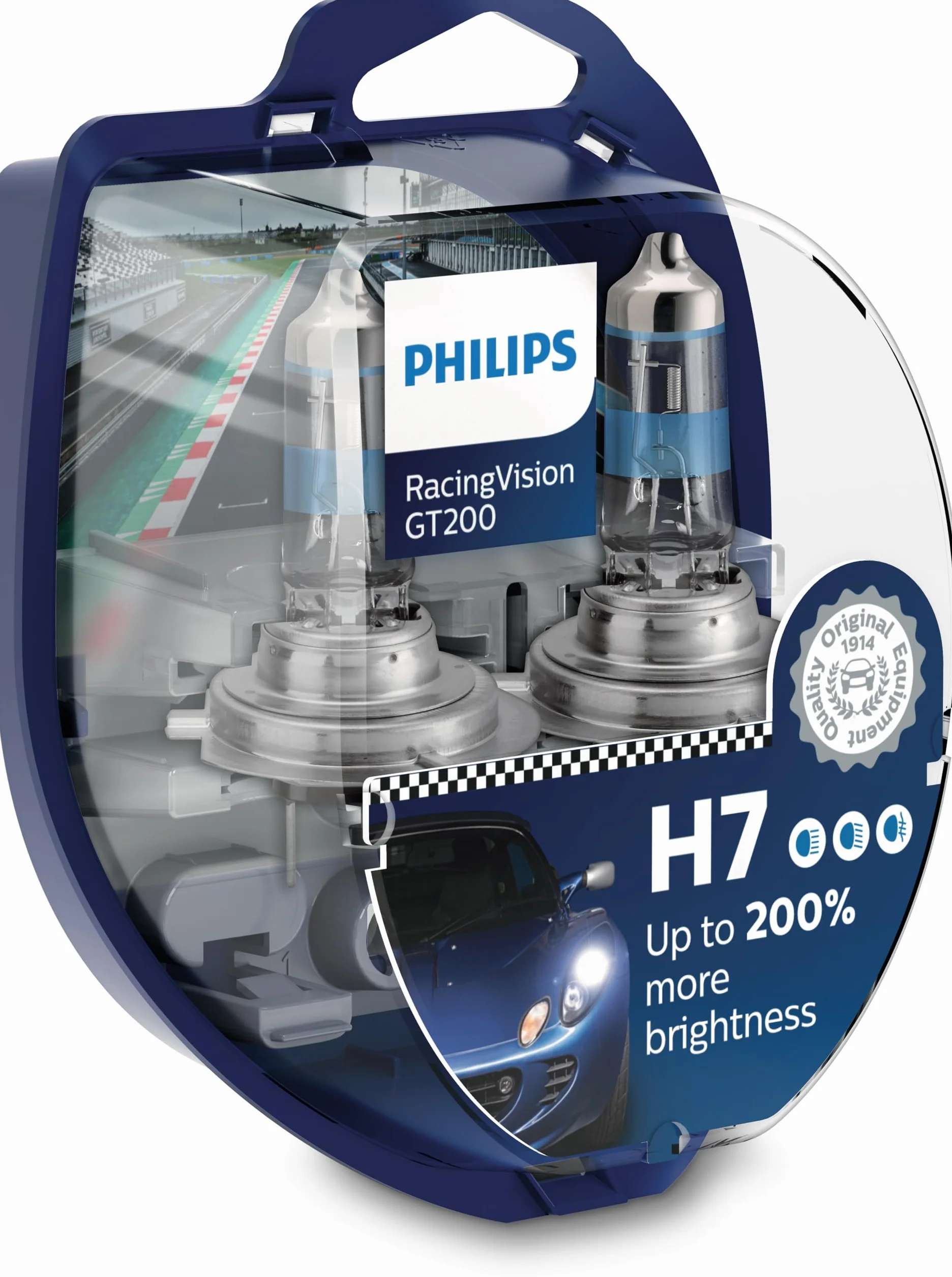 Philips RacingVision GT200 H7 bombilla para faros delanteros 200 Percentage, set de 2