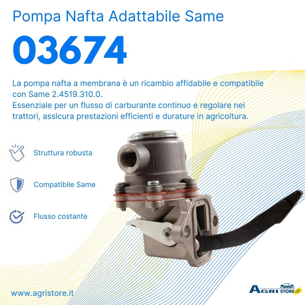 Bomba Nafta Ama membrana para Same 2.4519.310.0