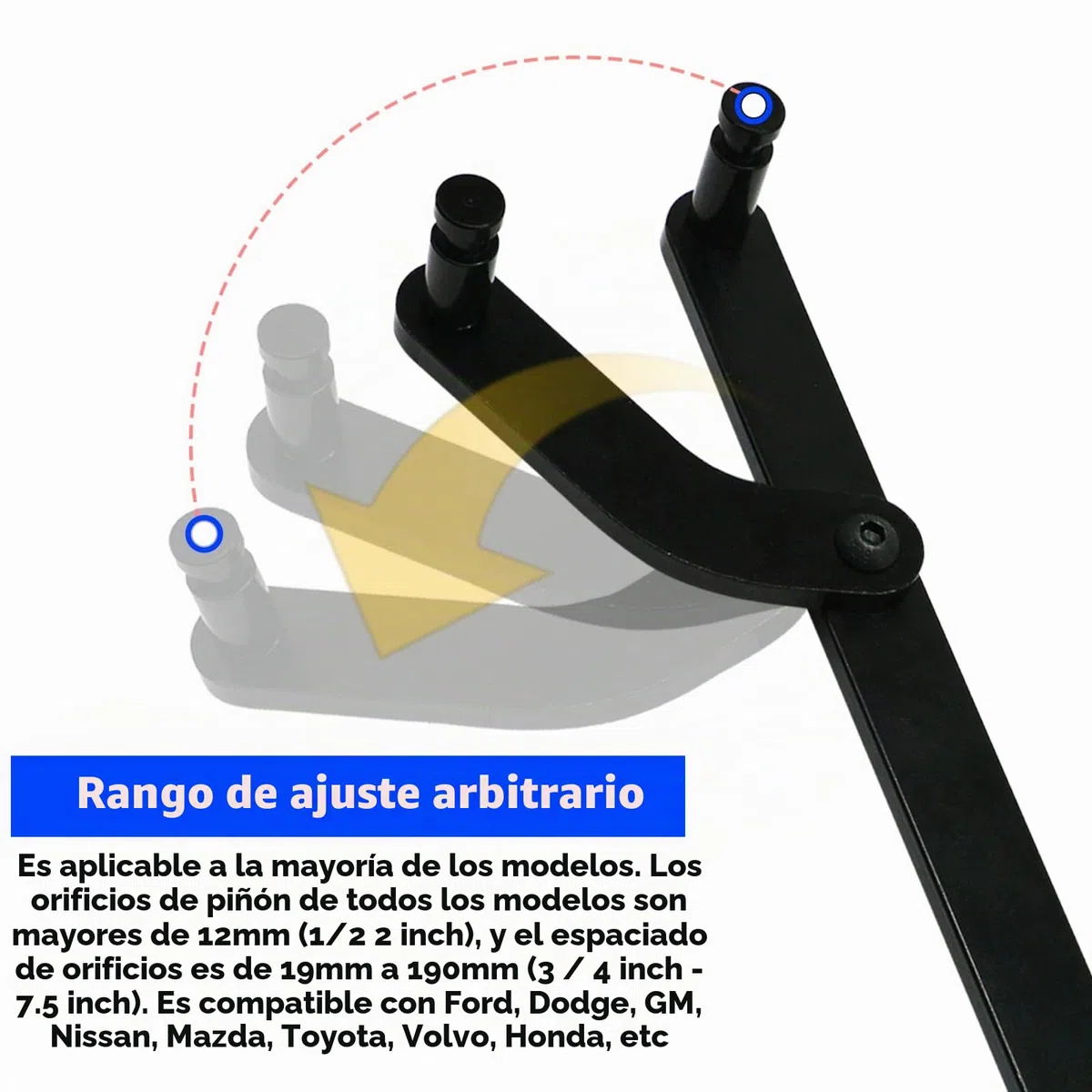 Universal Ajustable Herramienta de Soporte contra Sujeción de Polea, Herramientas de Contrapeso de Llave Coche Vehículo Juego de árbol de levas