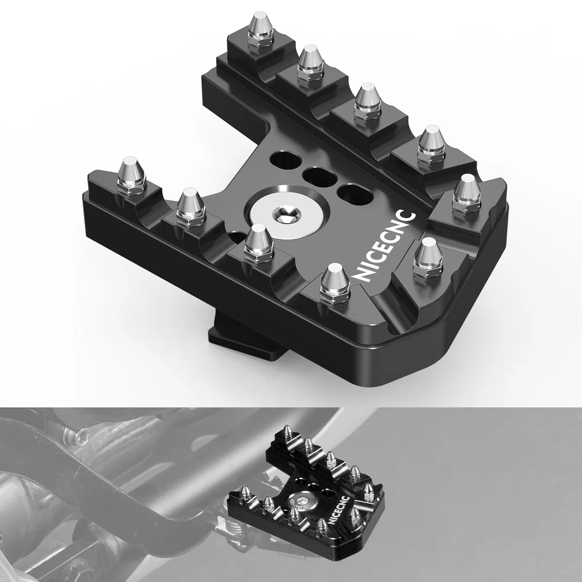 NICECNC Pedal de extensión de palanca de freno de motocicleta compatible con Yamaha Tenere 700/XTZ700 2019 2020 2021 2022 2023 2024, Tenere 700 Rally Edition 2020-2024, color negro