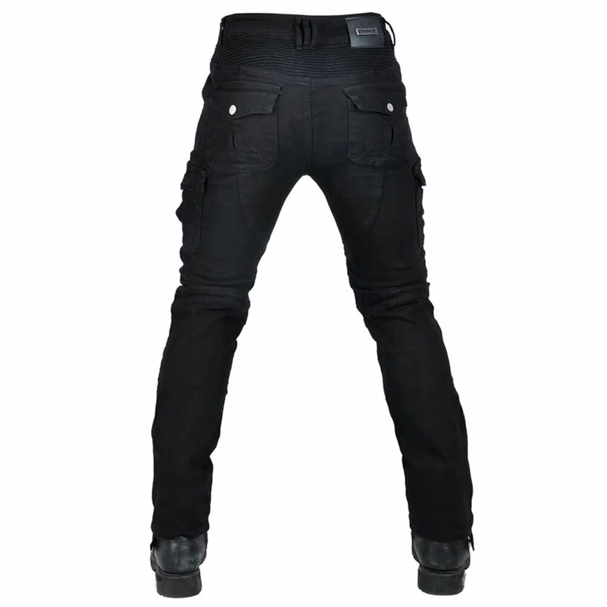 Pantalon Moto Hombre, Impermeable Pantalon Vaquero Moto para Pantalones de Carreras de Motocross, Pantalon Moto Elástico, Jeans de Moto, 4 x Equipo de Protección (Negro,L)