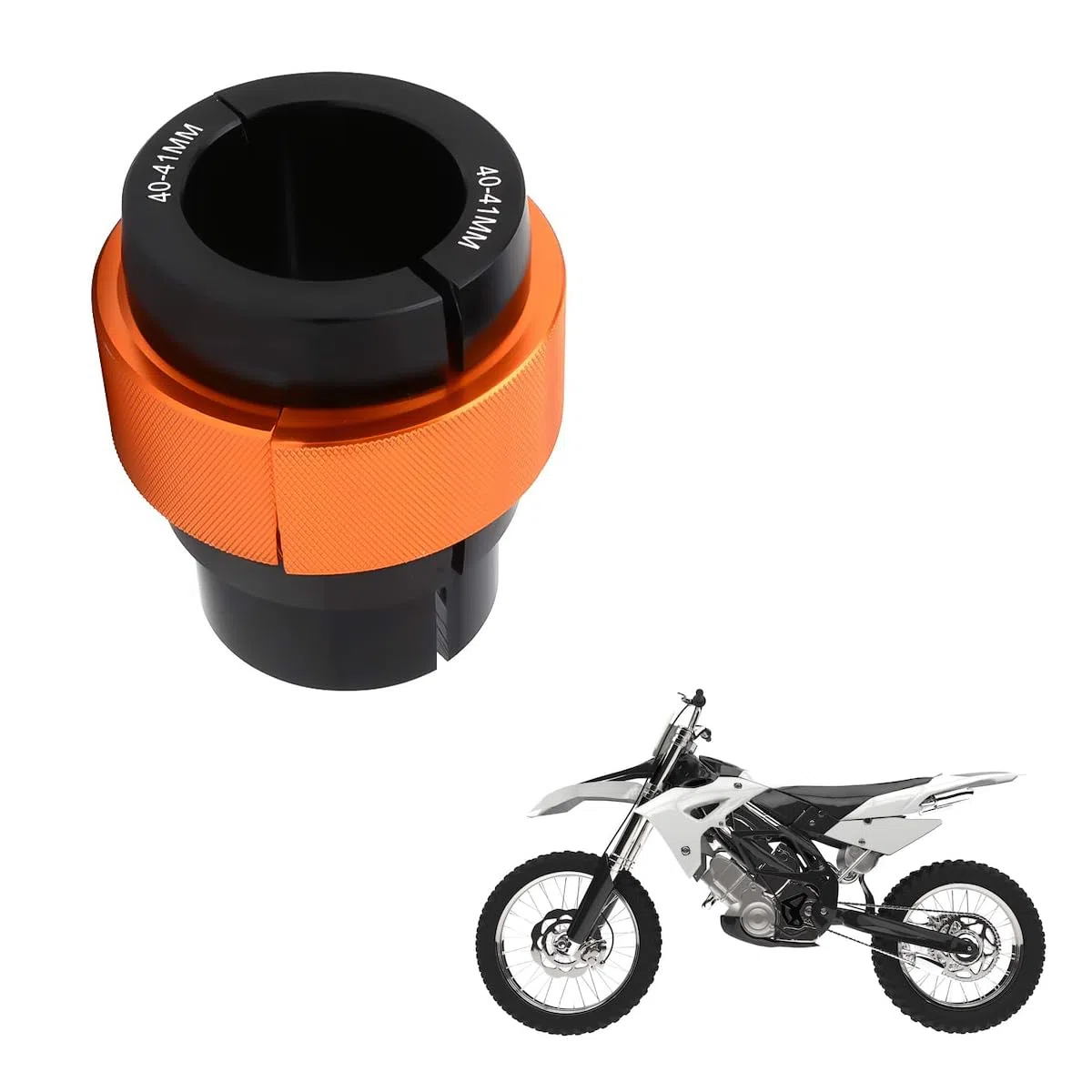 Herramienta universal para horquillas de motocicleta de 40 mm a 41 mm para motos de cross, enduro, supermoto y carretera (naranja)