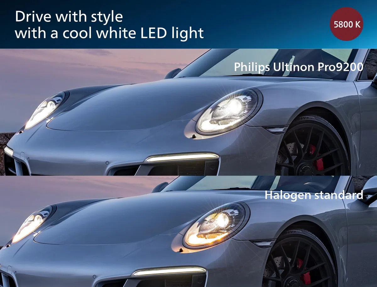 Philips Ultinon Pro9200 LED lámpara para faros de coche (H4), +400%, 5.800K, set de 2