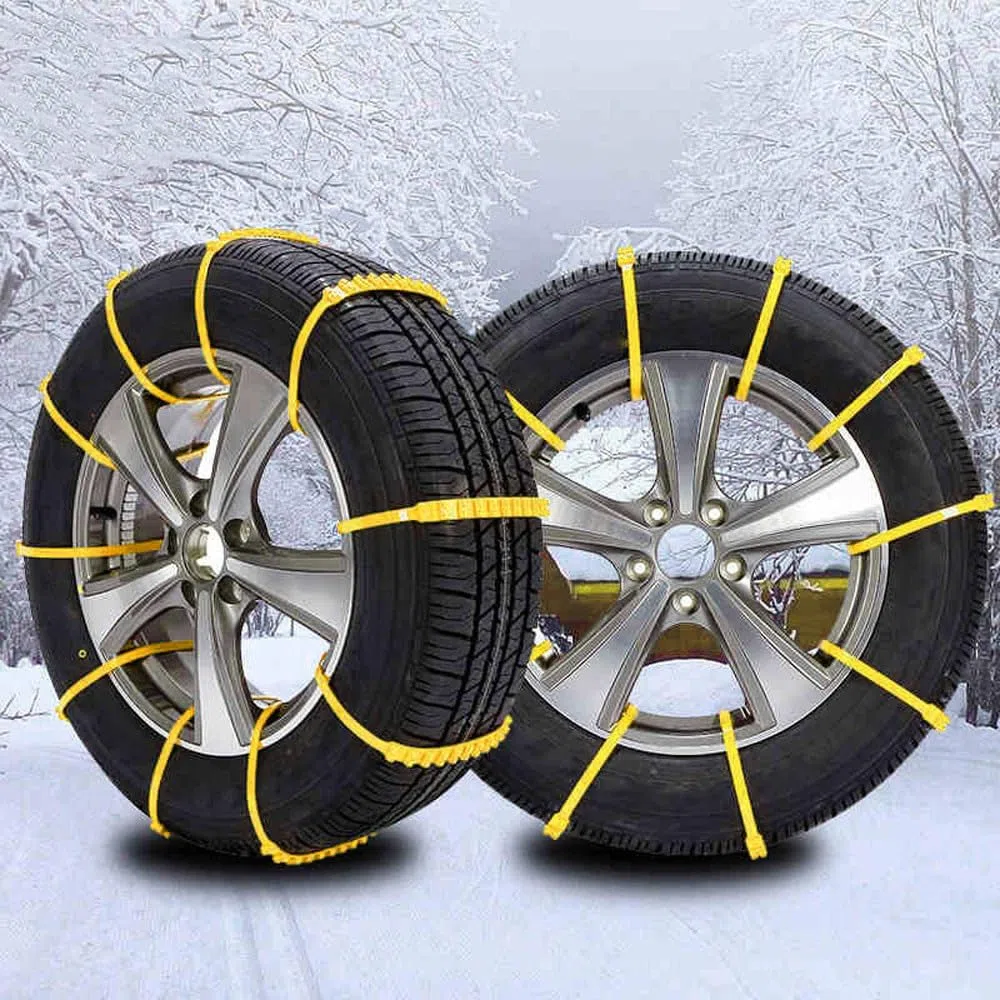 Riloer Cadenas de Nieve, 10 Cadenas Universales de Neumáticos Antideslizantes para Emergencias al Aire Libre para Neumáticos de Coche con un Ancho de Neumático de 145-295 mm