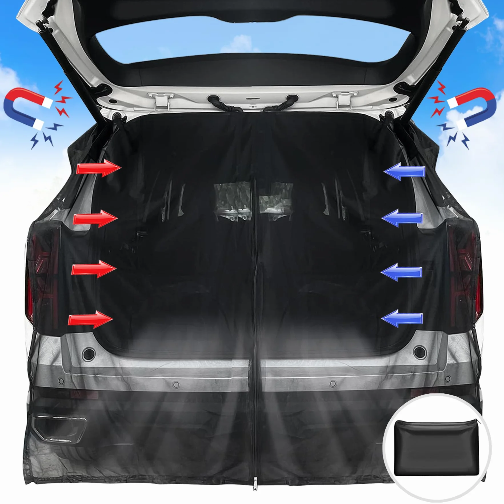 TZEKING Cortinas de Protección Solar Magnética para Automóviles, Furgonetas y Caravanas (170 * 150cm)