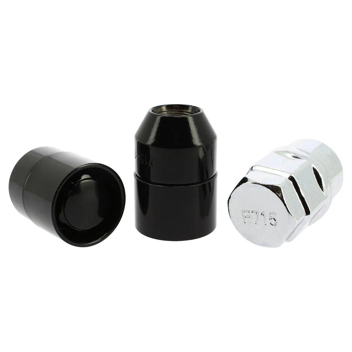 S SUMEX Juego de 4 Tuercas de 12x1.50 Antirrobo Premium de Acero con Cabeza Rotativa Anti Mordazas con 2 Llave de Tulipa con 7 Puntas Redondas Color Negro