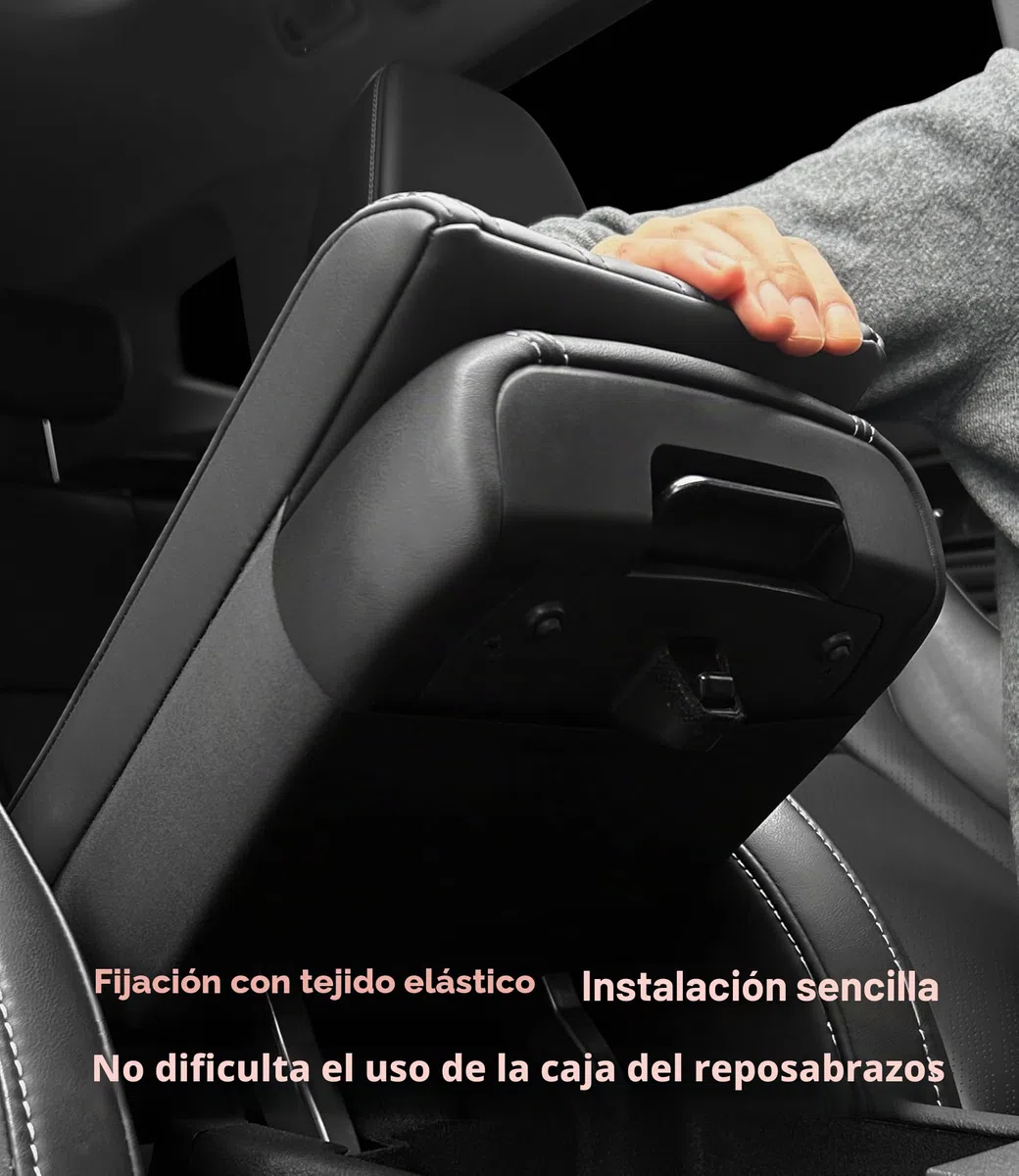 cojin reposabrazos para Coche de Cuero sintético de PU,Funda Consola Central Auto Almohadilla,Universal Negro Cojín,Caja reposabrazos(Tamano A 30x15x4.5 cm)