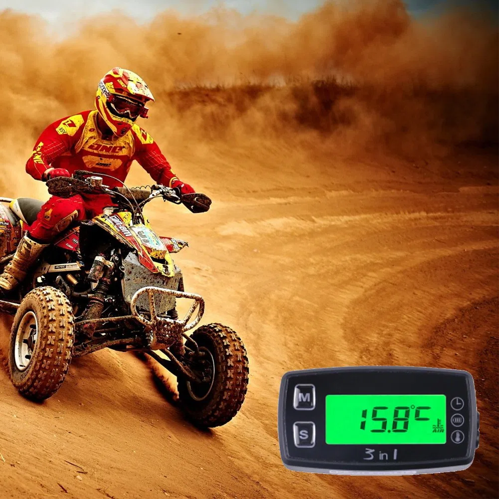 Termómetro termómetro de 3 en 1 Temperatura de Reloj del voltímetro Medidor de Voltaje Sensor para Motos de Motos de Nieve motoras ATV Aceite de Barco