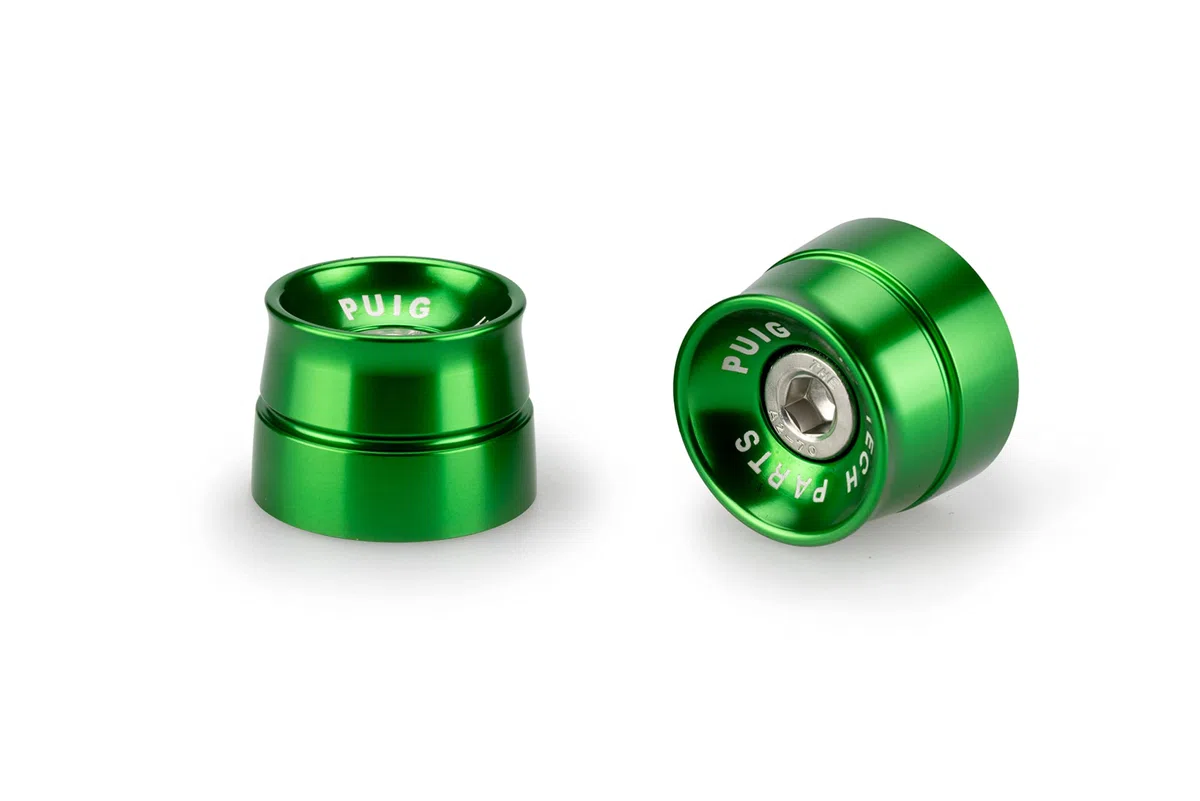 Puig 21013V Contrapesos Manillar Speed en Aluminio mecanizado con diseño Compacto y Estilo Racing para reducción de Vibraciones, Verde