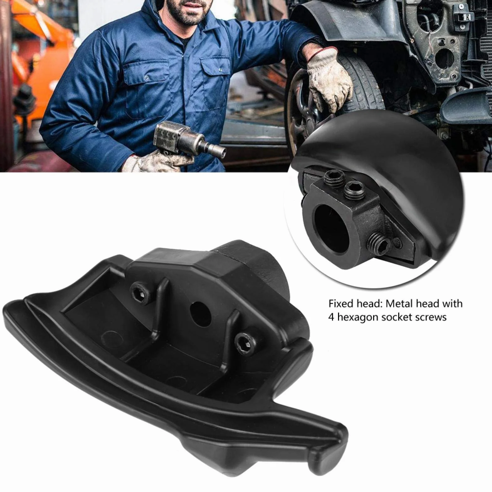 Joyzan Cabeza de Pato Desmontadora del Cambiador de Neumáticos, Kit Llantas Cabezal Desmontaje Montaj Nylon Plástico Desmontar Máquina Cambio Cargador con Soporte Desmontable Accesorios Diámetro Negra