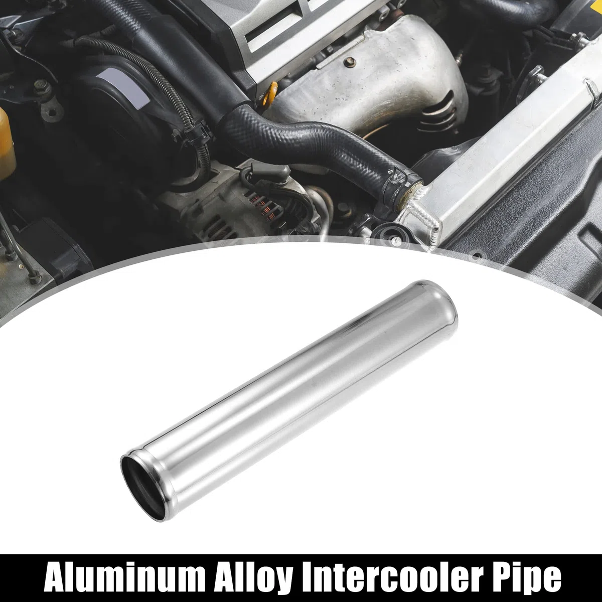 X AUTOHAUX Tubo de aleación de aluminio de diámetro exterior de 57 mm de longitud, 300 mm, tubo de entrada de aire recto, tono plateado para coche