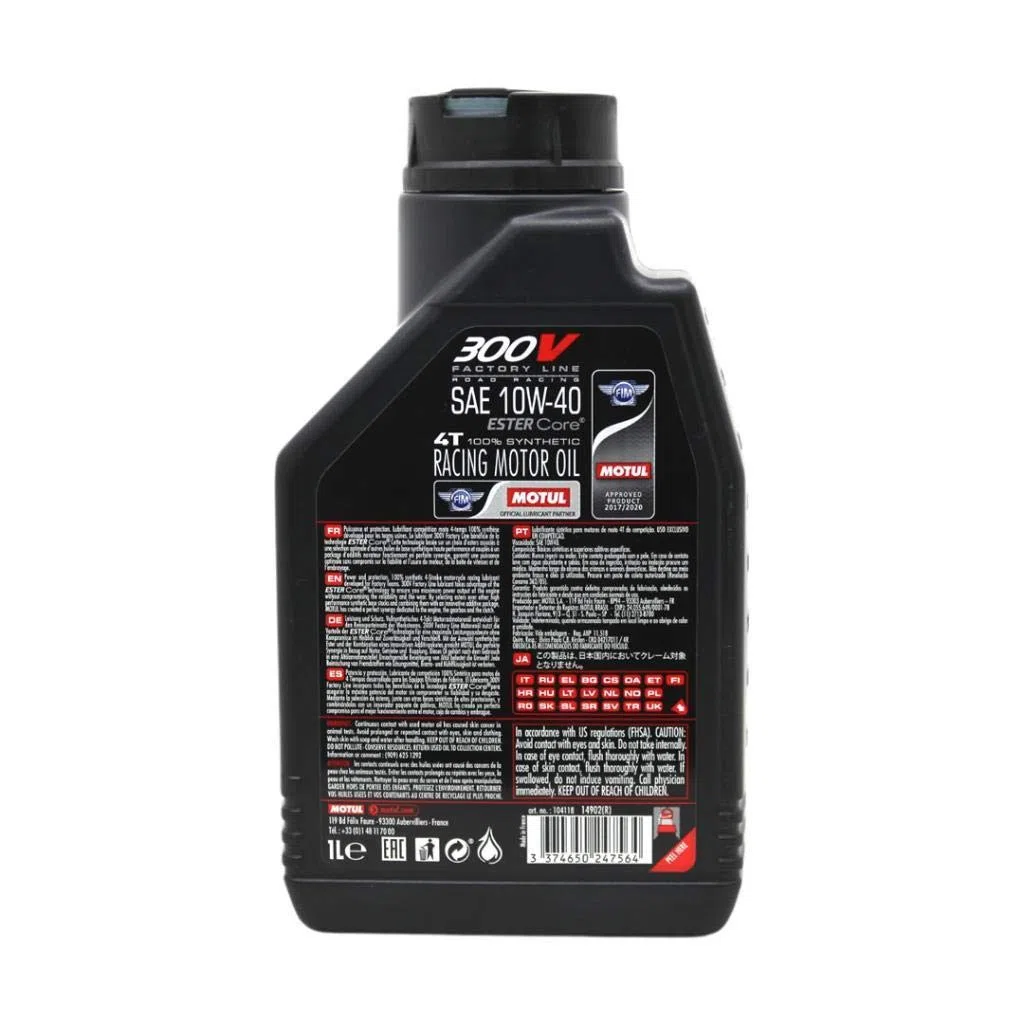 Motul 104118 300V 4T - Aceite, 10W-40, 1 L