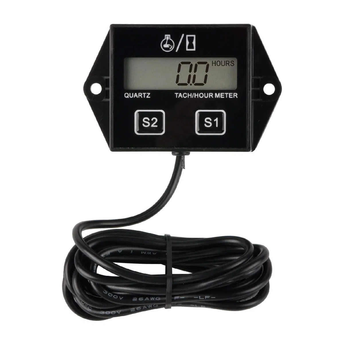 Jayron JR-HM011N LCD Tacómetro Inductivo de Gasolina Tacómetro Reiniciable/Medidor de Horas Impermeable para Paramotores,Ultraligeros,Generadores,Cortacésped,Motocicleta
