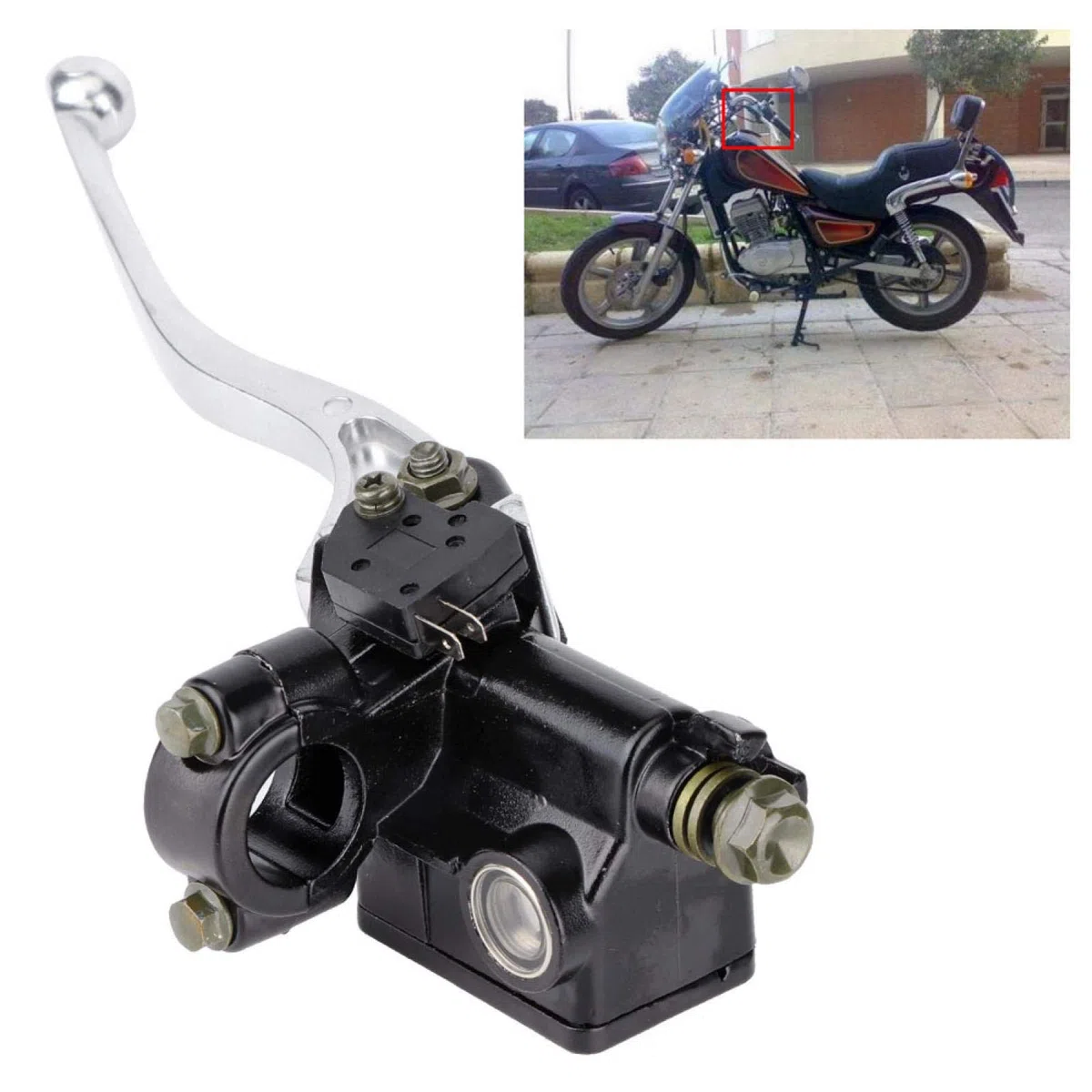 Cilindro maestro de palanca de embrague de freno delantero de motocicleta de 7/8 ", conjunto de bomba de freno de disco de motocicleta de 22 mm apto para bomba superior de freno delantero Honda