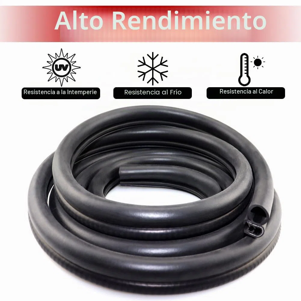 Junta de Goma Universal para Puerta de Coche, Perfil para Borde de Puerta y Maletero - Autocaravana, Barco (6m)