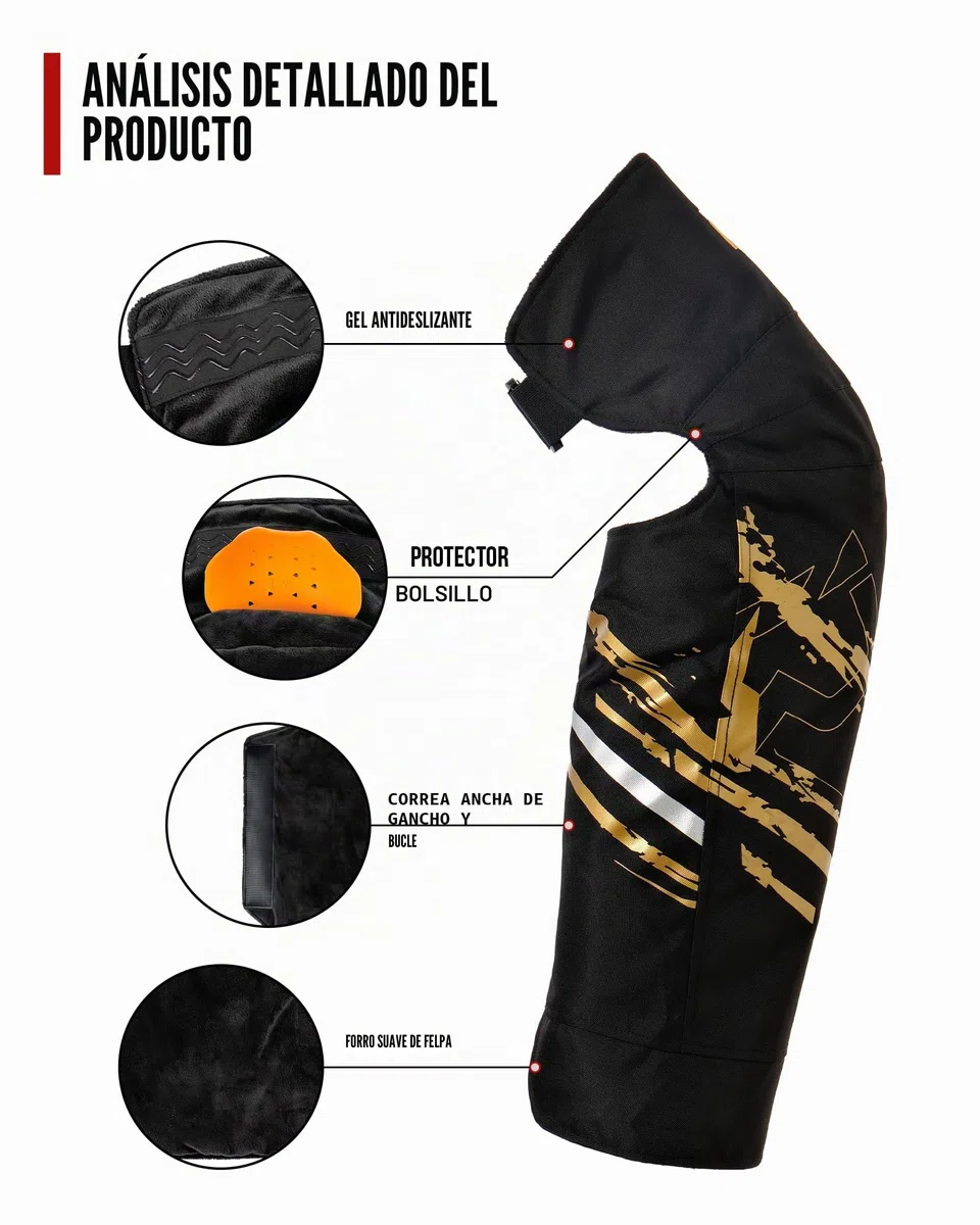 Iron JIA’S Rodilleras Moto Hombre Invierno, Equipo de Protección CE2 Extraíble, Cálidas Impermeables Cortavientos