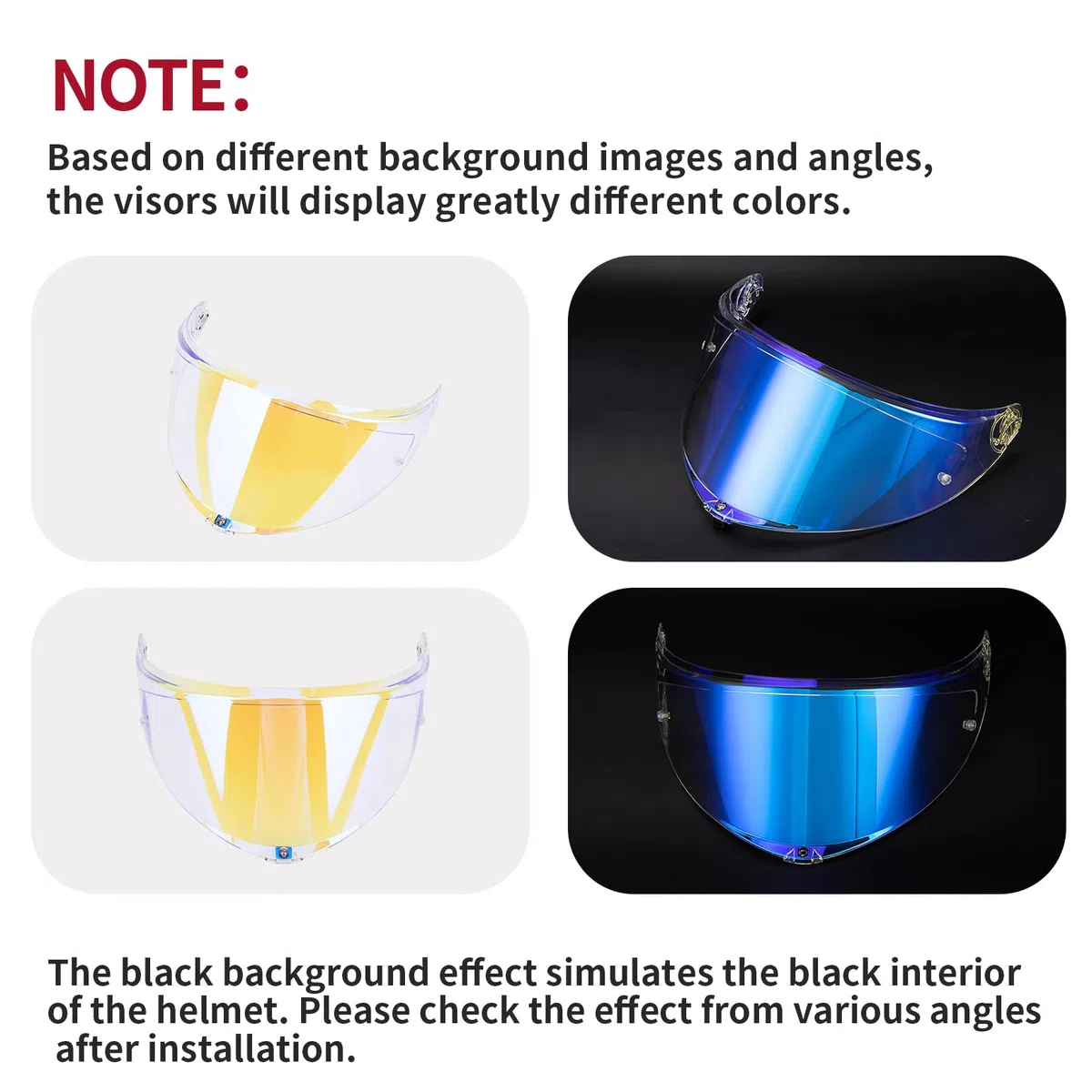PSLER Visera de Casco para K6 K6s Visera Tintada para Casco de Motocicleta Accesorios de Repuesto para K6 K6s(Azul Transparente)