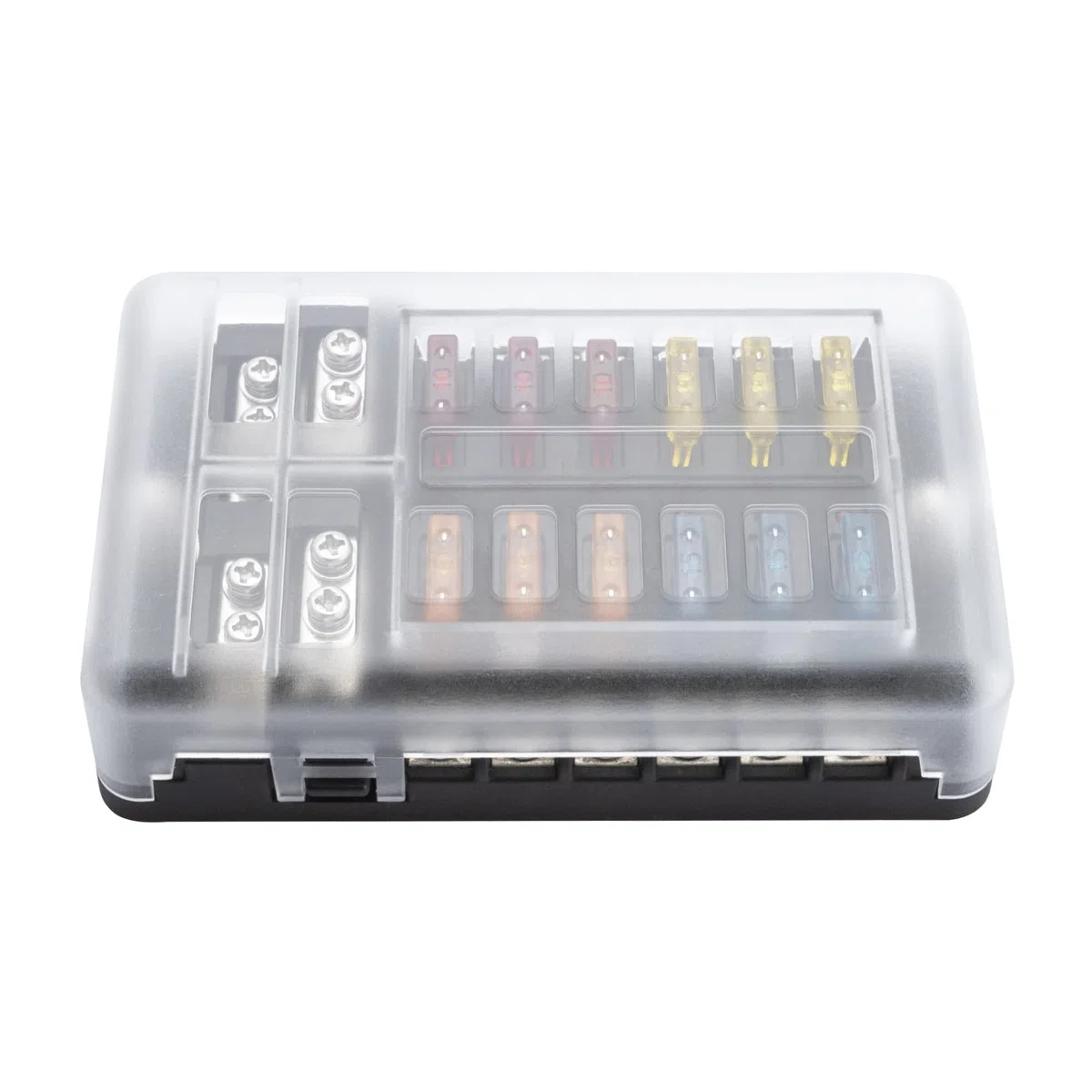Portafusibles 12v Coche ZEALfix Caja Fusibles 12 Vías Porta Fusibles con Indicador de Luz para Coche RV Barco Camión Vehículo SUV Yate