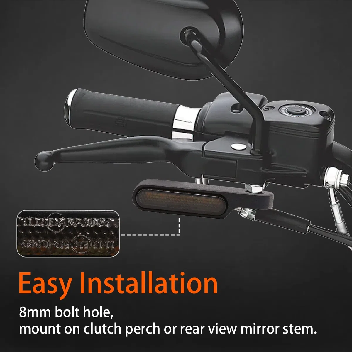 JMTBNO Intermitentes Moto de Manillar LED, Luz de Señal de Giro Delantero Secuenciales Mini Indicadores Homologados 12V Aluminio Luz Ámbar Impermeable M8 para Cruiser Chopper Bobber Scooter Quad