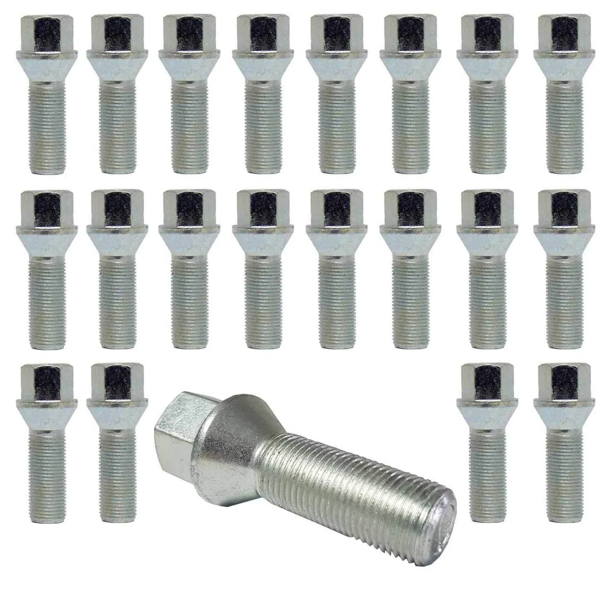 20 Tornillos de Rueda, Pernos, para varios modelos de coche, 12 x 1,5, 28 mm de Longitud