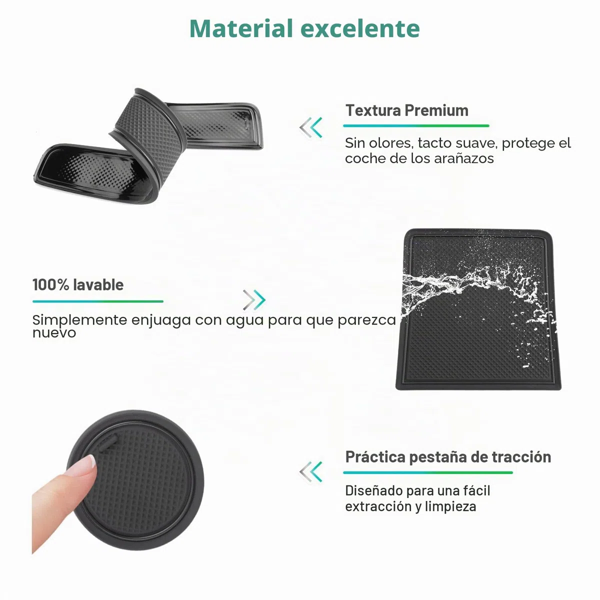 GAFAT Compatible con Kia Niro SG2 Hybrid e-Niro EV 2022-2025 Alfombrillas Antideslizantes, Niro 2024 Alfombras de Goma Antideslizantes Consola Central, Soporte para Vasos, Niro SG2 Accesorios (Negro)