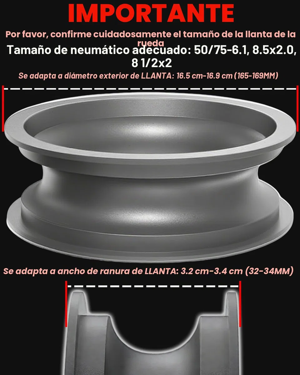 2 Piezas Neumáticos 8,5x2,0 (50/75-6.1) Macizos para Patinete Eléctrico, Compatibles con Xiaomi M365/Pro 2/3/3 Lite, Hiboy S2, Gotrax GXL V2/XR/APEX