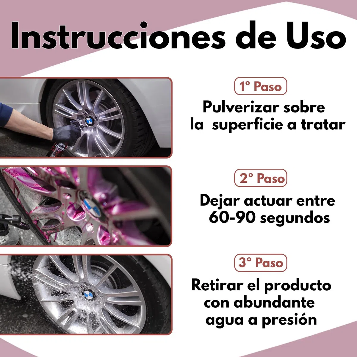 GxDetail Descontaminante Férrico para Llantas y Carrocería 1 Litro - GxDetail – Fórmula Avanzada – Limpiallantas sin Frotar - Elimina Ferodo y Grasa – Limpiador de Uso Rápido – No daña Pintura