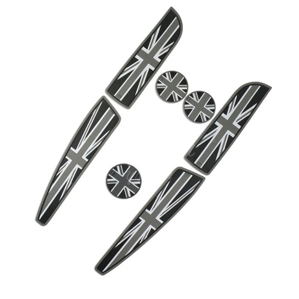 7 Uds decoración de Estilo de Coche esteras con surcos para Puerta Almohadilla portavasos Posavasos para Mini Cooper R56 3 Puertas Hatchback 2007-2013