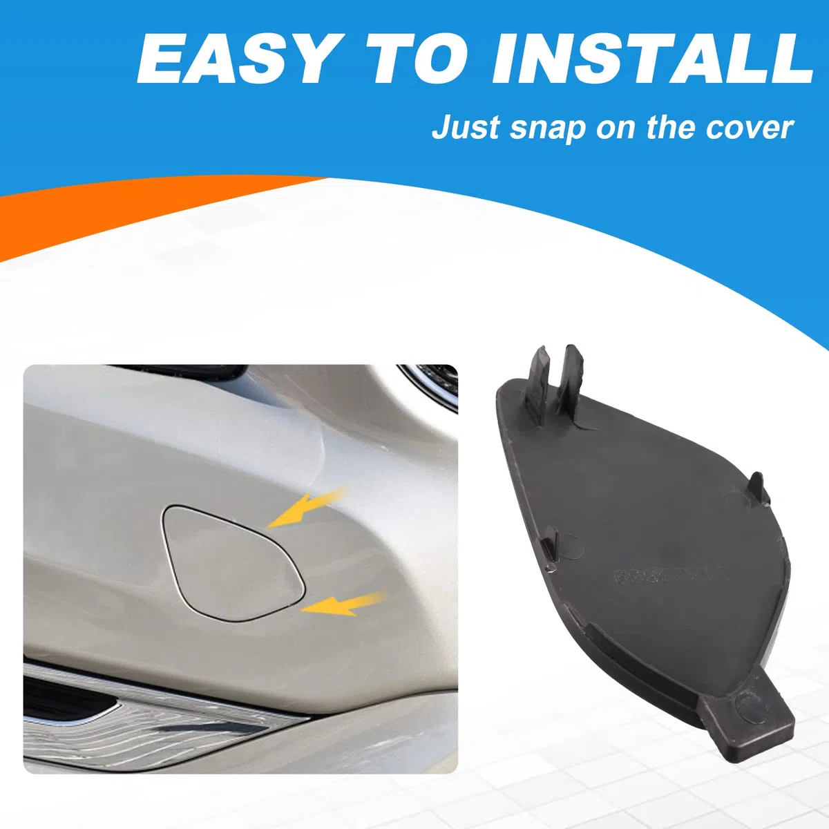 Xinpinsai - Cubierta de gancho de remolque para parachoques delantero para Volvo S60 S60L V60 2014 2015 2016 2017 2018 39820294 31323839 (gris, lado derecho del pasajero)