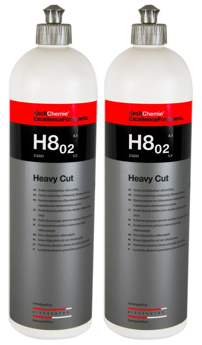 Koch Chemie H802 Heavy Cut - Abrillantador abrasivo (2 unidades, sin silicona, 1 L)