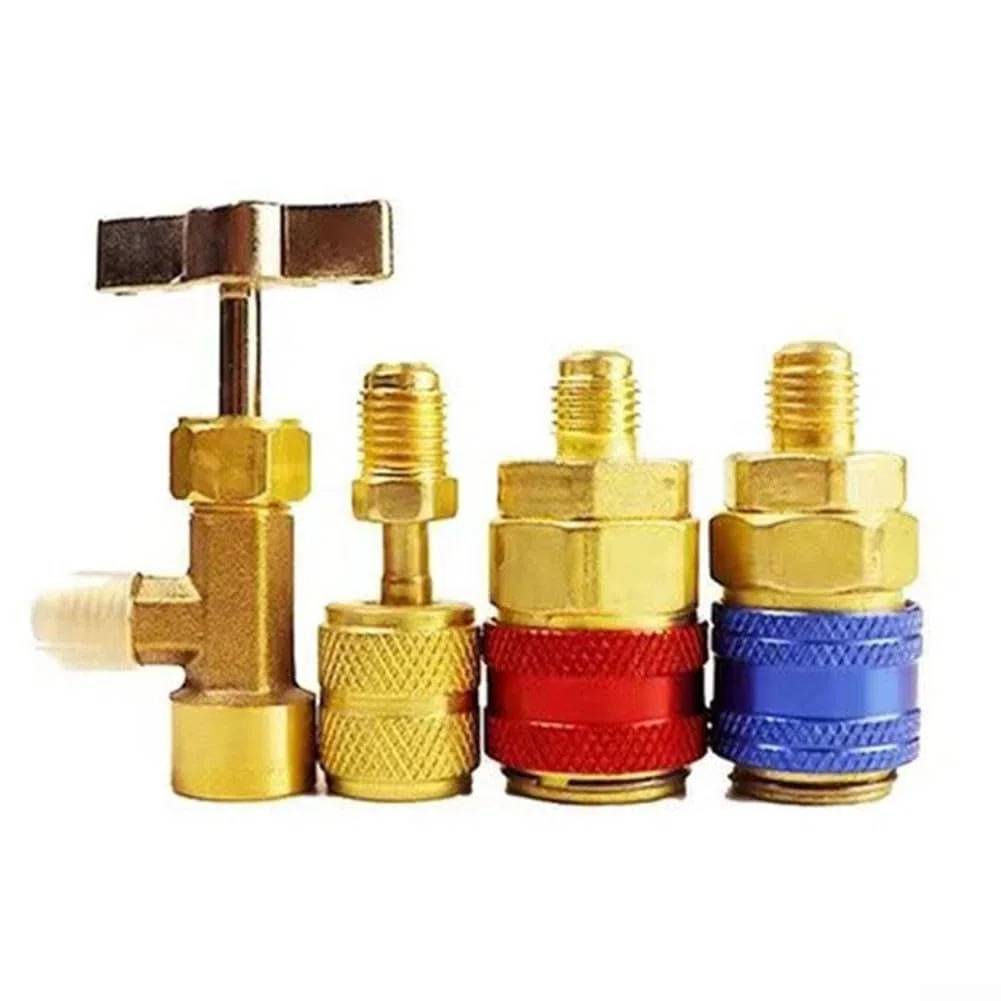 Juego de manómetros para R410A R32 R404A R134A Agente de refrigeración con 3 mangueras Herramienta de diagnóstico de aire acondicionado (A)
