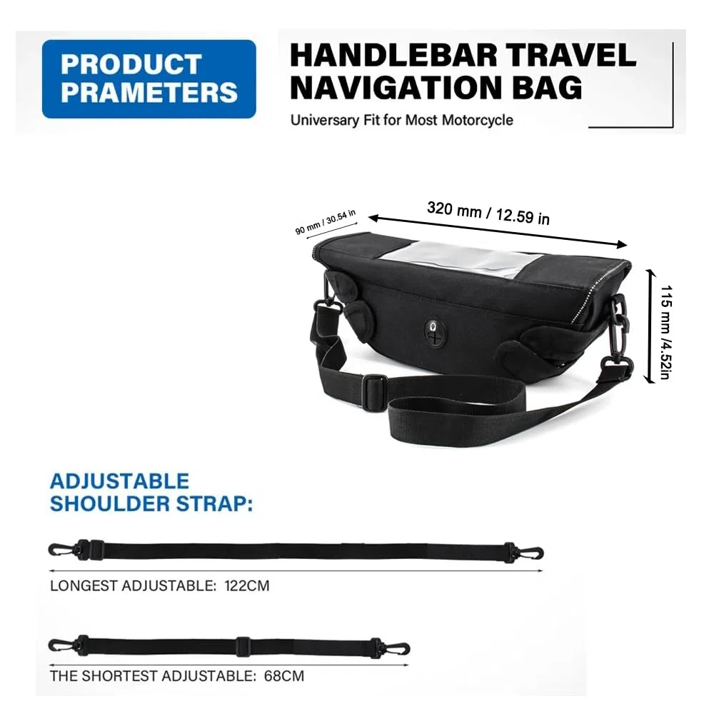 Genérico Bolsa para manillar para VOGE DS900X DSX900 900 DSX Bolsa de viaje para navegador para manillar de moto Bolsa para teléfono impermeable y antipolvo