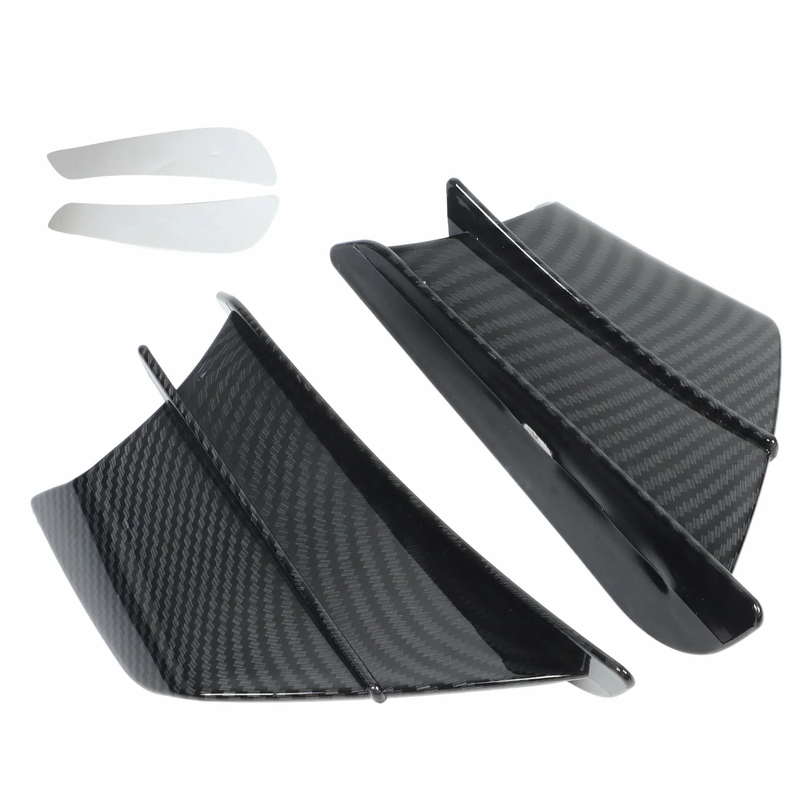 Aramox 1 par de Alas de Viento Universales para Motocicleta, Carenados Laterales de Fibra de Carbono Brillante, Juego de Alas Aerodinámicas para Motocicleta