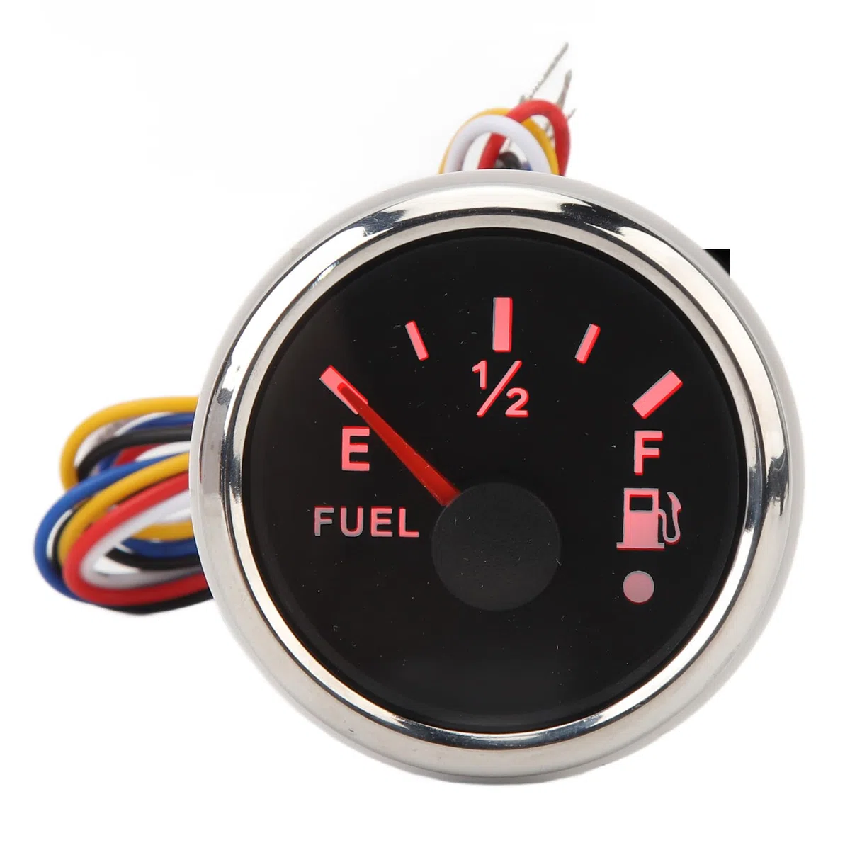 Medidor de Combustible Universal, Indicador Digital de Nivel de Combustible, Medidor de Combustible Marino, 52mm, DC9-32V, 240-33ohm, para Vehículos Recreativos, (Bisel plateado