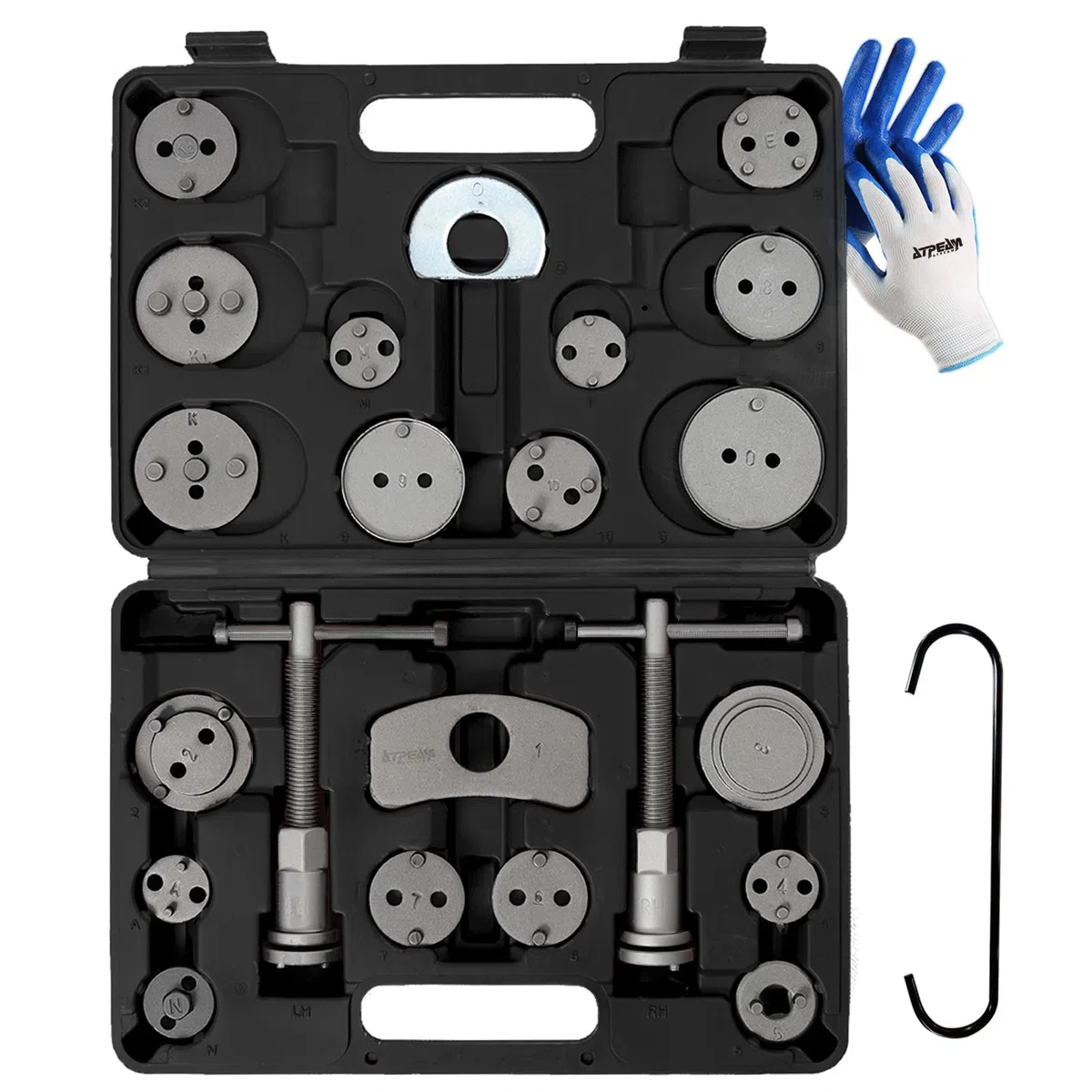 ATPEAM 24 Piezas Reposicionador de Pistones de Freno, Kit Completo para Cambiar Discos, Zapatas y Pastillas de Freno