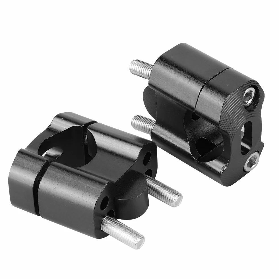 Elevadores de Manillar de Motocicleta de 22 Mm, Elevadores de Manillar de Motocicleta Universales de 22 Mm, Vástagos y Piezas de icleta, par de Abrazaderas de Montaje de (Negro)