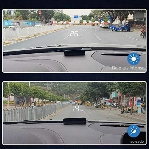 Display HUD OBD2, Velocidad en Tiempo Real, Temperatura y Voltaje, con Función de Alarma, Compatible con Autos 2004+, Ideal para Viajes y Carreras