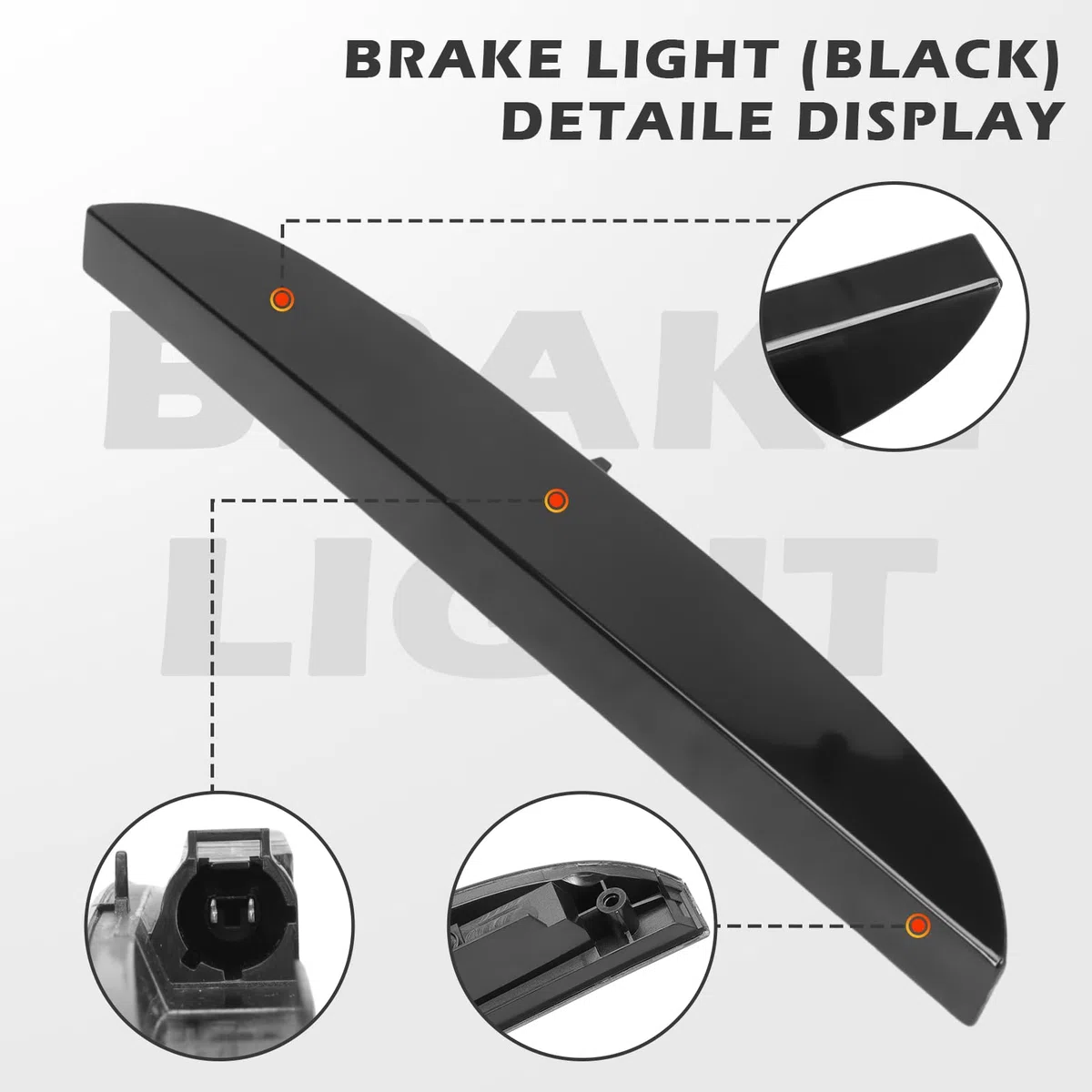Luz de freno trasera elevada 3Rd para Clio II 1998-2005 Tercero luz de freno Luz de freno #7700410753 Negro