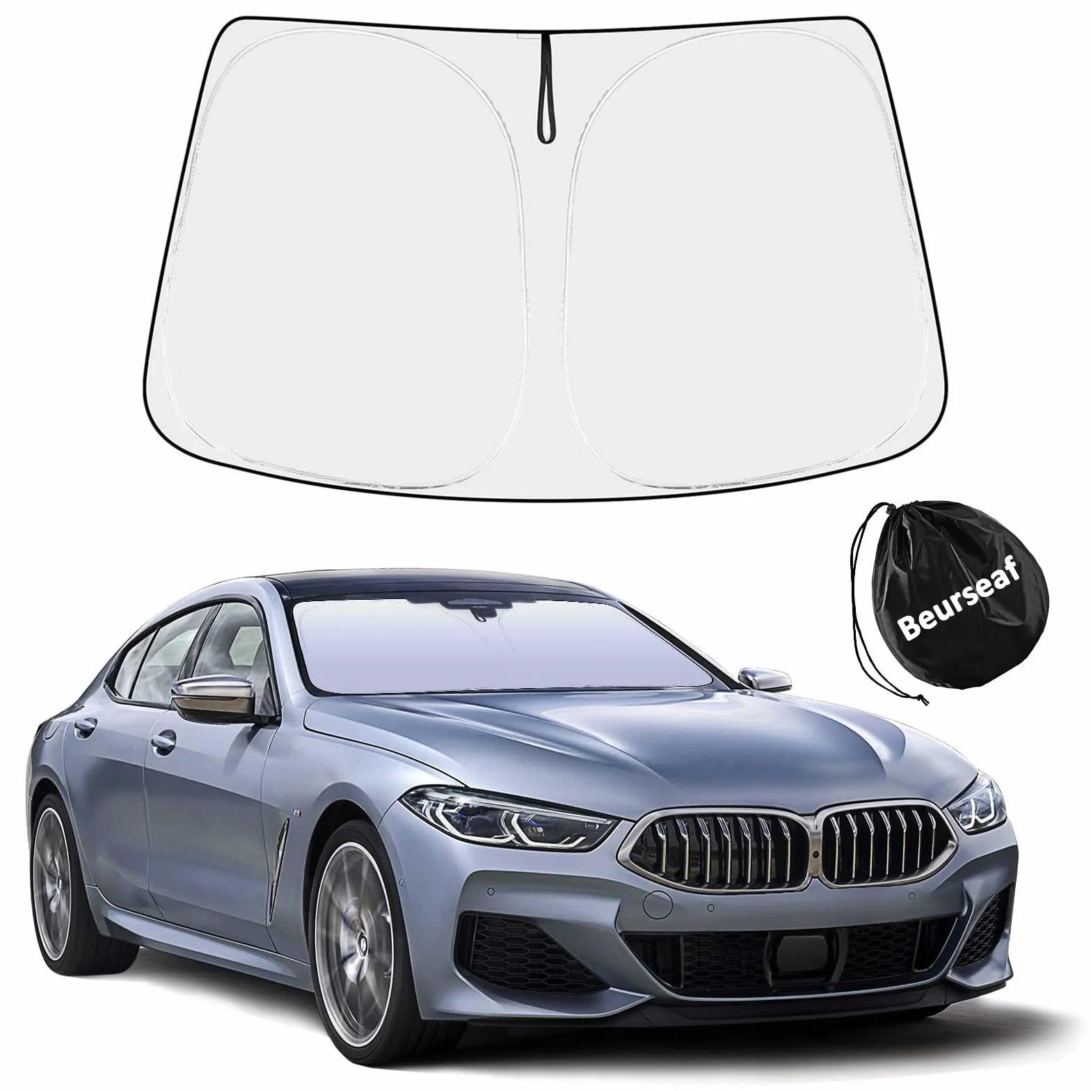 Parasol Coche Delantero,Protección Solar Coche,Protección UV Coche,2025 Parasol Reflectante Plegable con Protección UV para Parabrisas de Coche (L)
