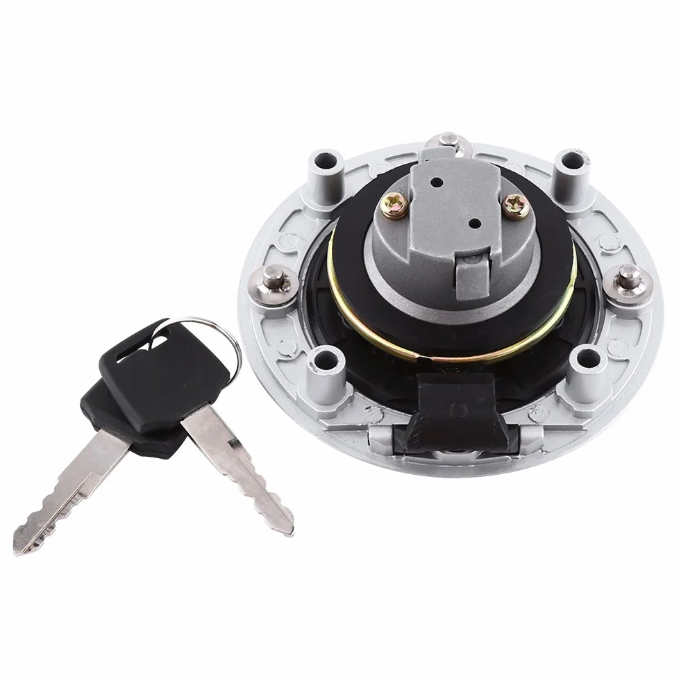 Tapa del tanque de gasolina de la motocicleta Tapa de la tapa del tanque de combustible de gasolina de aluminio con 2 llaves Tapa del tanque de combustible de gas negro plateado Tapa de protección del