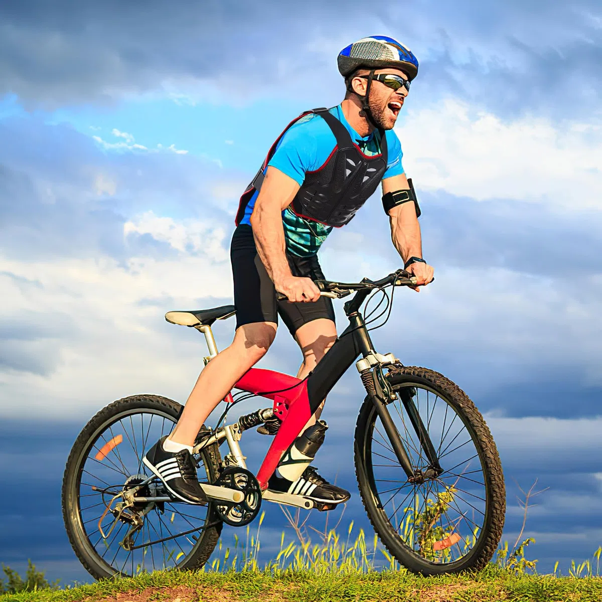 PELLOR Carreras Chalecos Columna Vertebral y Pecho Equipamiento de Protección para Ciclismo, Chaleco para Motocicleta Esquí Equitación Patineta Protector de Espalda y Pecho Equipamiento Anticaídas