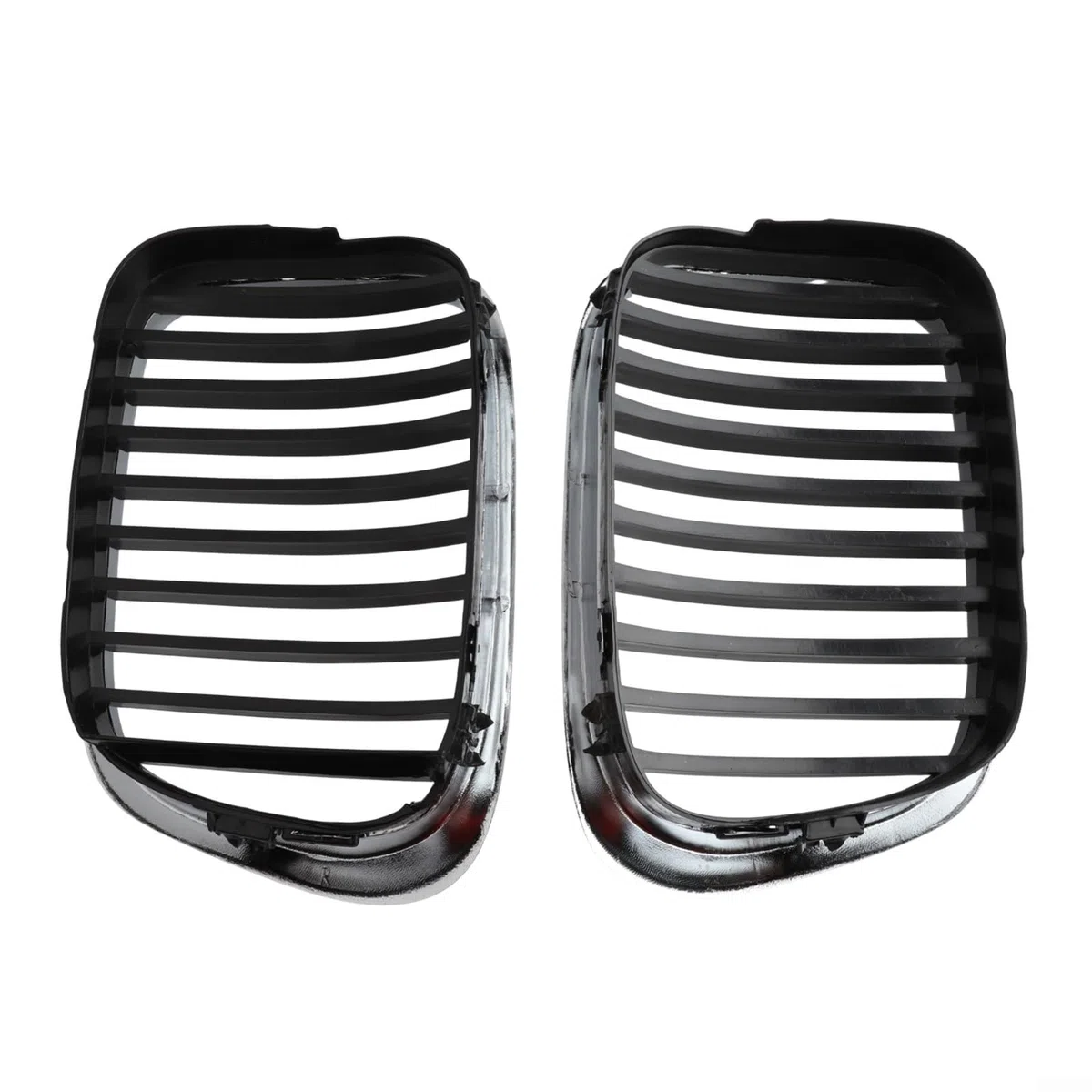 Rejilla frontal de riñón negro cromado para BMW E39 525i 528i para 530i 540i M5 1997-2003 ABS OEM 51137005837 51137005838 Marco elegante diseño audaz ajuste directo motor mejorado (par)
