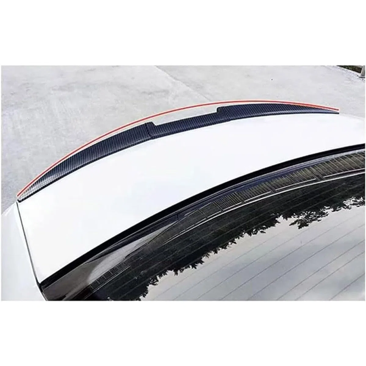 Coche Alerón Trasero para BMW e90 3 Series 320i 320d 2005-2011, Alerón 3 Piezas Trasero Ligero del Maletero y Alerón del Techo de la Ventana,A/Black